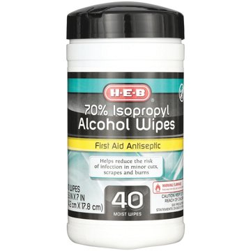 H-E-B 70% Isopropyl Alcohol Wipes, 40 ct