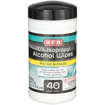 H-E-B 70% Isopropyl Alcohol Wipes, 40 ct