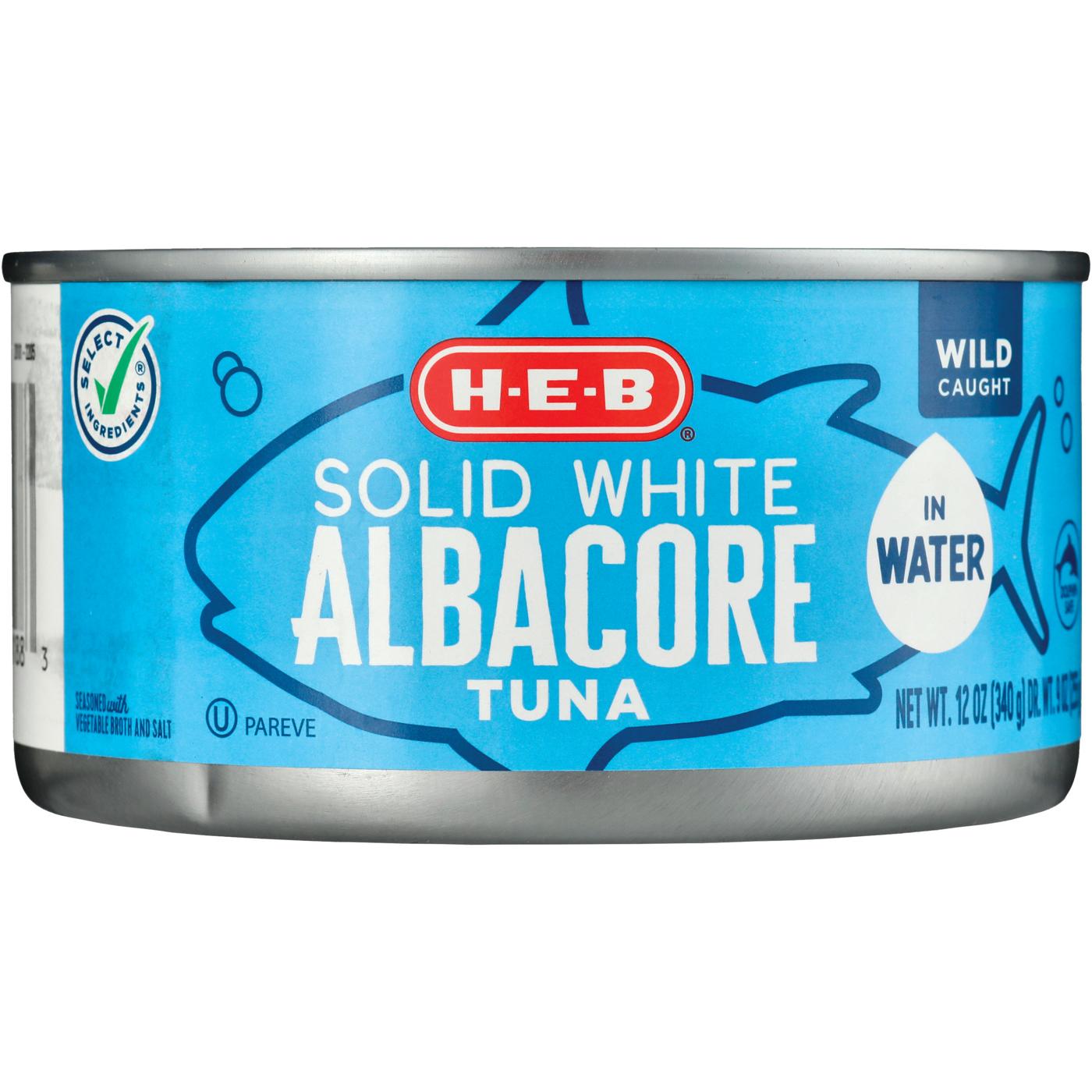 H-E-B Solid White Albacore Tuna in Water; image 2 of 2