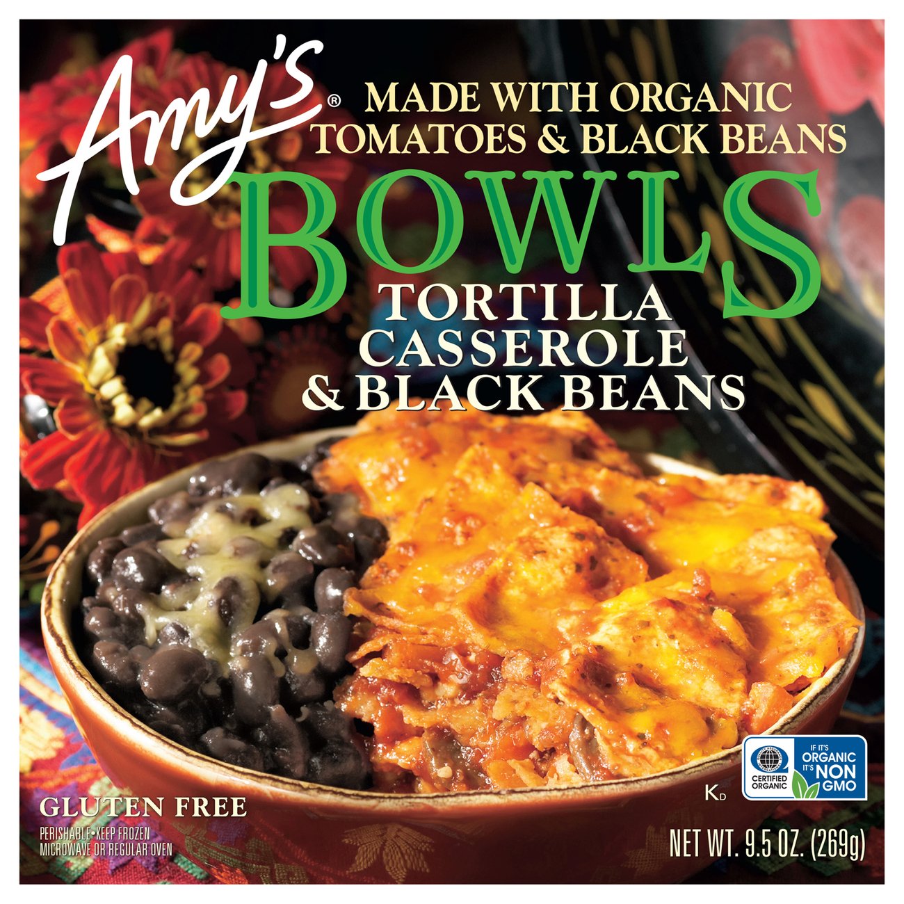 Amy's Tortilla Casserole & Black Beans Bowl Frozen Meal Shop Entrees