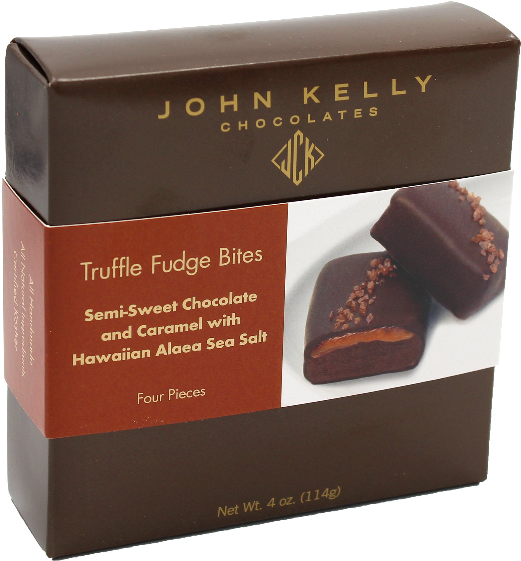 John Kelly Chocolates SemiSweet Chocolate & Caramel w/ Hawaiian Sea Salt Truffle Fudge Bites