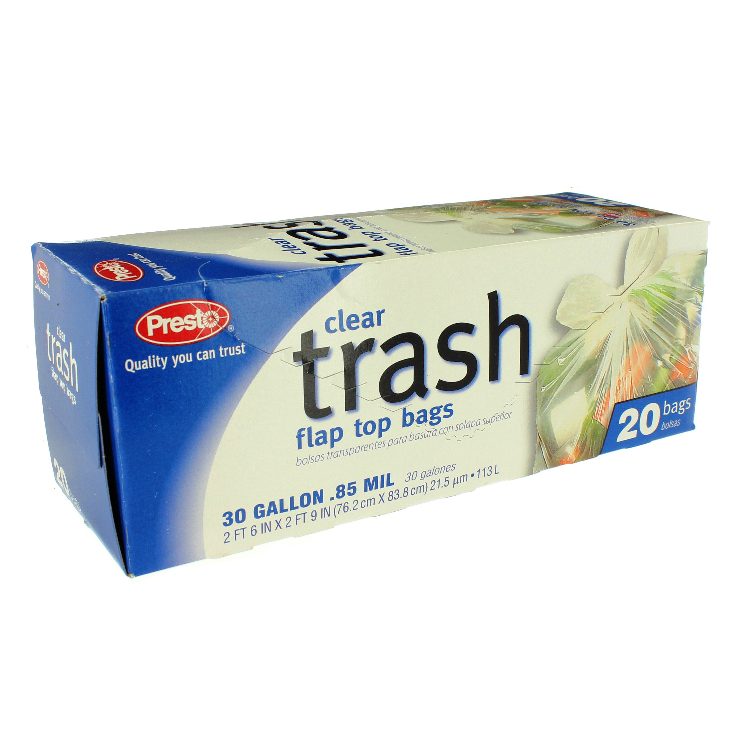 Presto Clear Flap Top 30 Gallon Trash Bags Shop Trash Bags at HEB