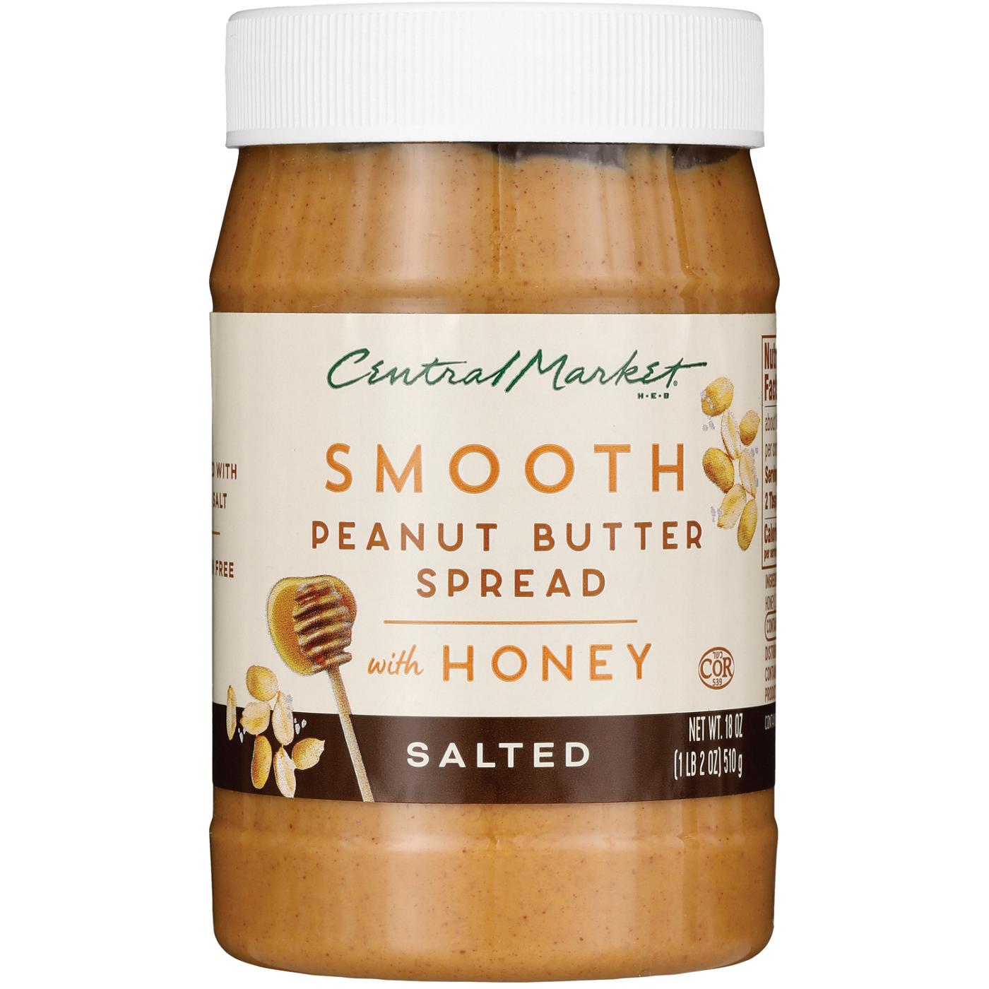 Central Market Smooth Peanut Butter with Honey - Salted; image 1 of 2