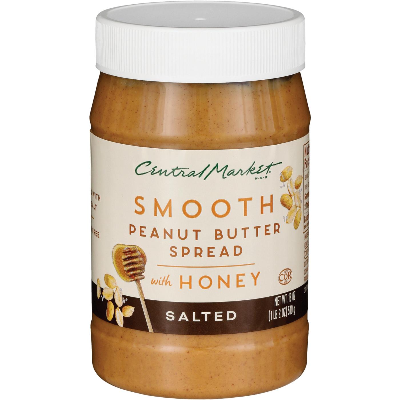 Central Market Smooth Peanut Butter with Honey - Salted; image 2 of 2