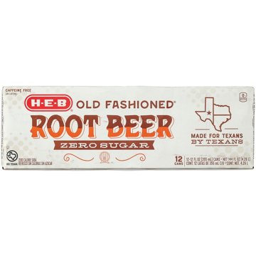 H-E-B Zero Sugar Old Fashioned Root Beer 12 pk Cans, 12 oz