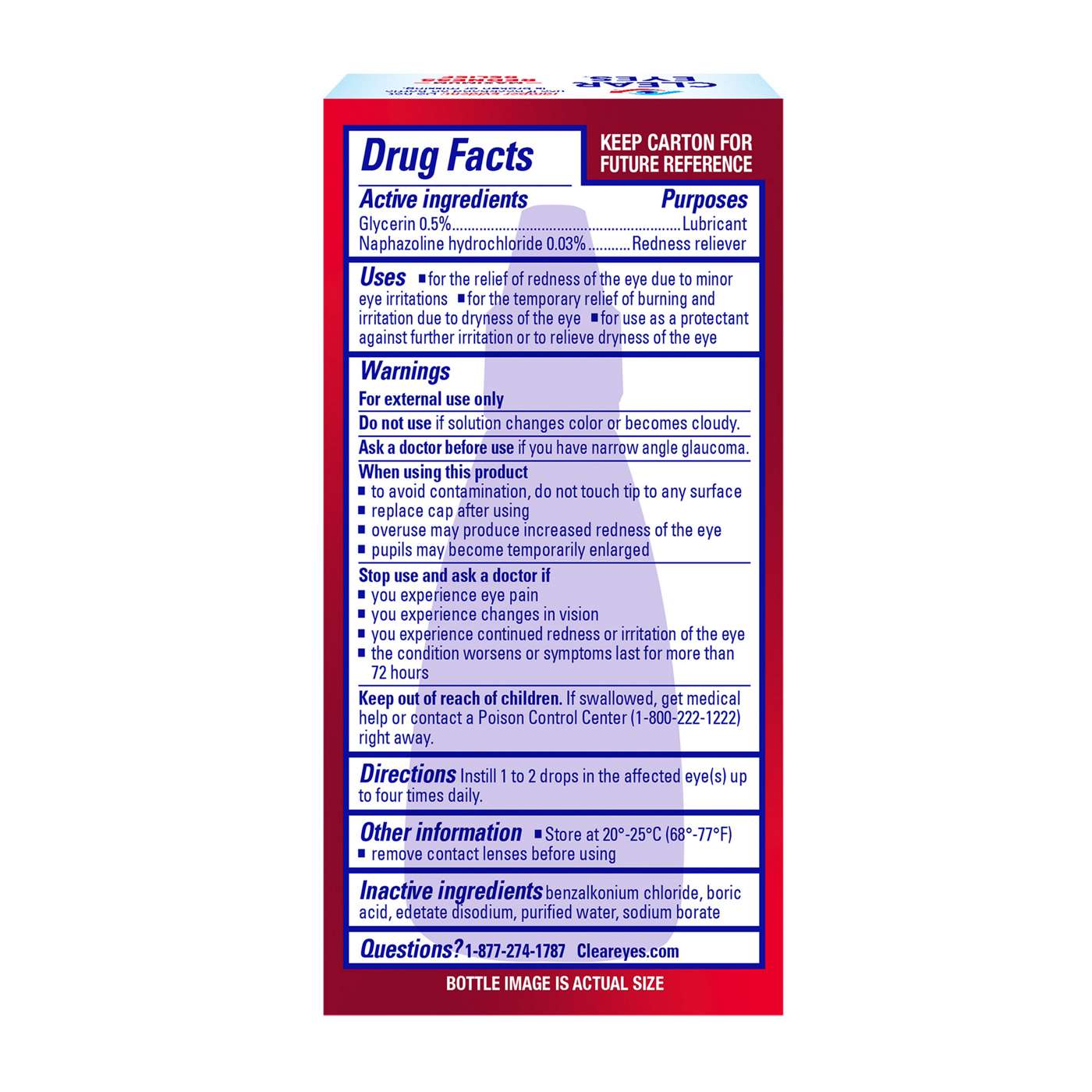 Clear Eyes Eye Drops, Max Redness Relief; image 2 of 3