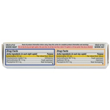 H-E-B Daytime + Nighttime Severe Cold & Flu Caplets - Cool Taste, 24 ct