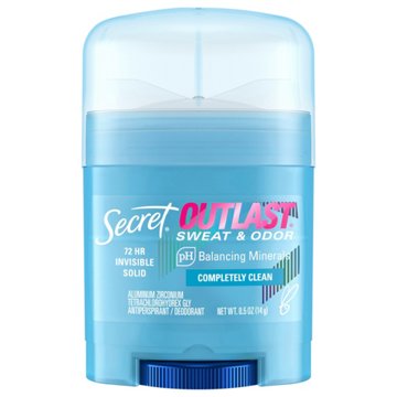 Secret Travel Size Outlast Antiperspirant & Deodorant Invisible Solid - Completely Clean