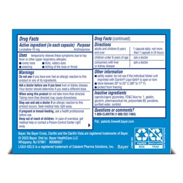 Claritin Liqui-Gels 24 Hour Allergy Relief Capsules