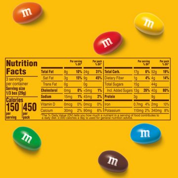 M&M'S Peanut Milk Chocolate Candy Theater Box, 3.1 oz
