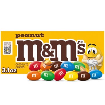 M&M'S Peanut Milk Chocolate Candy Theater Box, 3.1 oz
