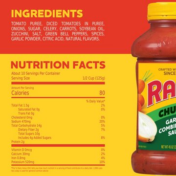 Ragu Chunky Garden Combination Pasta Sauce, 45 oz