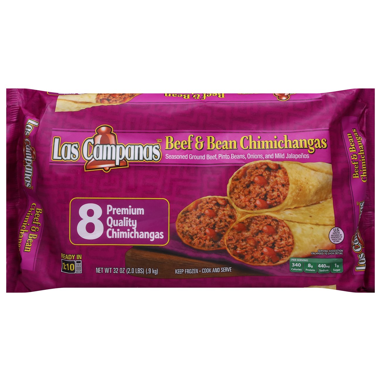 El Monterey Beef & Bean Chimichangas 32 Oz Bag