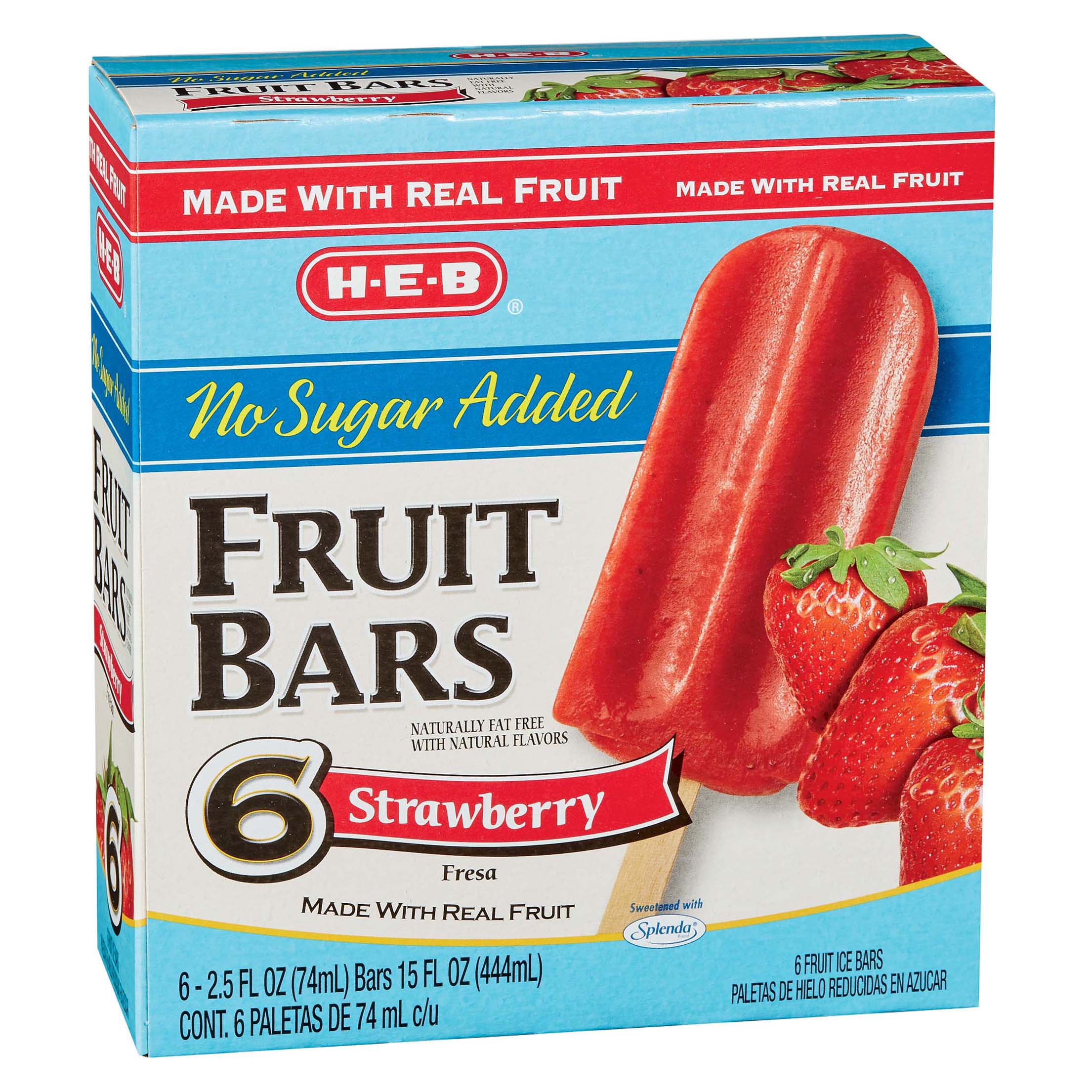 H-E-B Creamy Creations No Sugar Added Strawberry Fruit Bars - Shop Bars ...