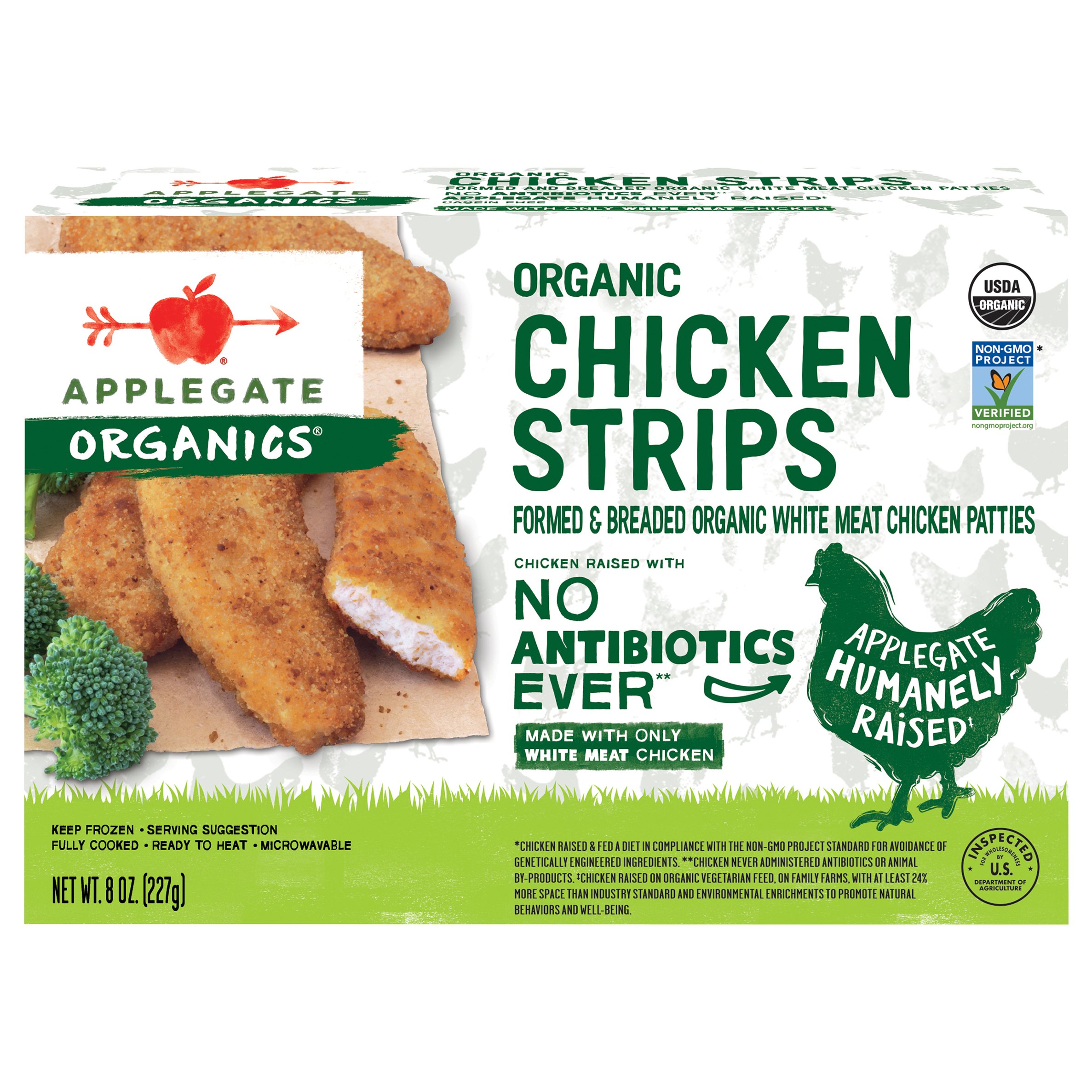Applegate Organics Fully Cooked Frozen Chicken Strips Shop Chicken at