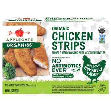 Applegate Organics Fully Cooked Frozen Chicken Strips, 8 oz