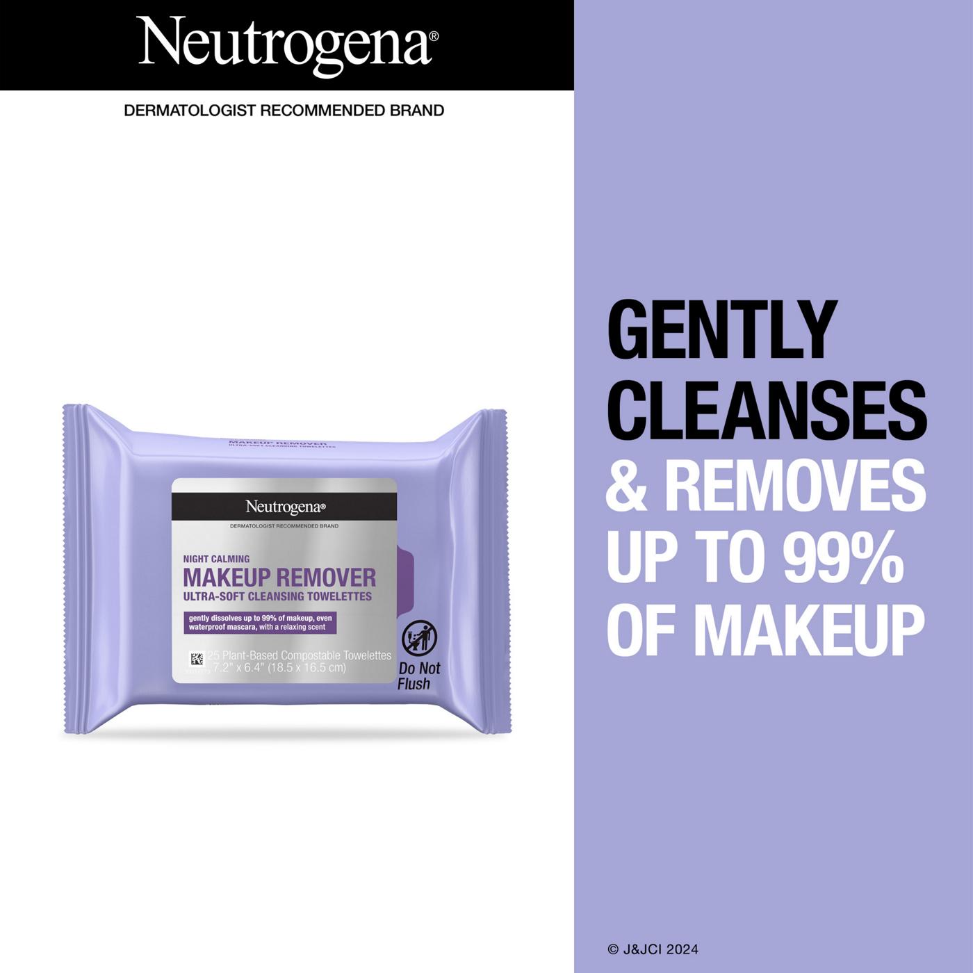 Neutrogena Night Calming Makeup Remover Cleansing Towelettes; image 5 of 8