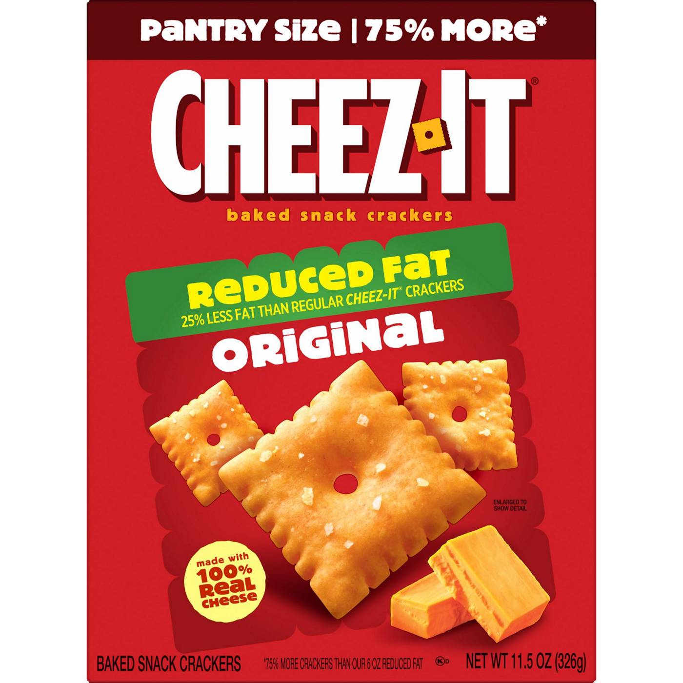 Cheez-It Reduced Fat Original Baked Snack Cheese Crackers; image 1 of 7