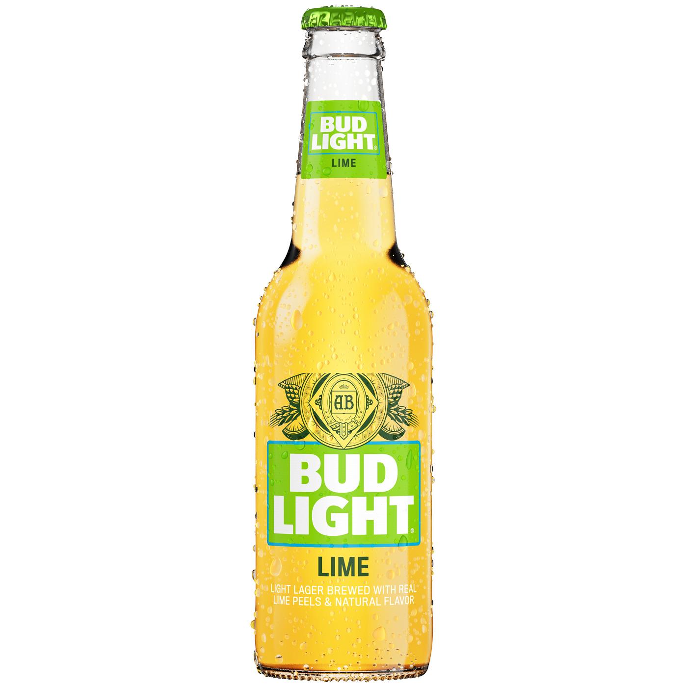 Bud Light Lime Lager Beer Bottle; image 1 of 4