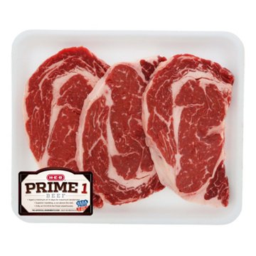 H-E-B Prime 1 Beef Boneless Ribeye Steaks - Value Pack, Avg. 1.92 lbs