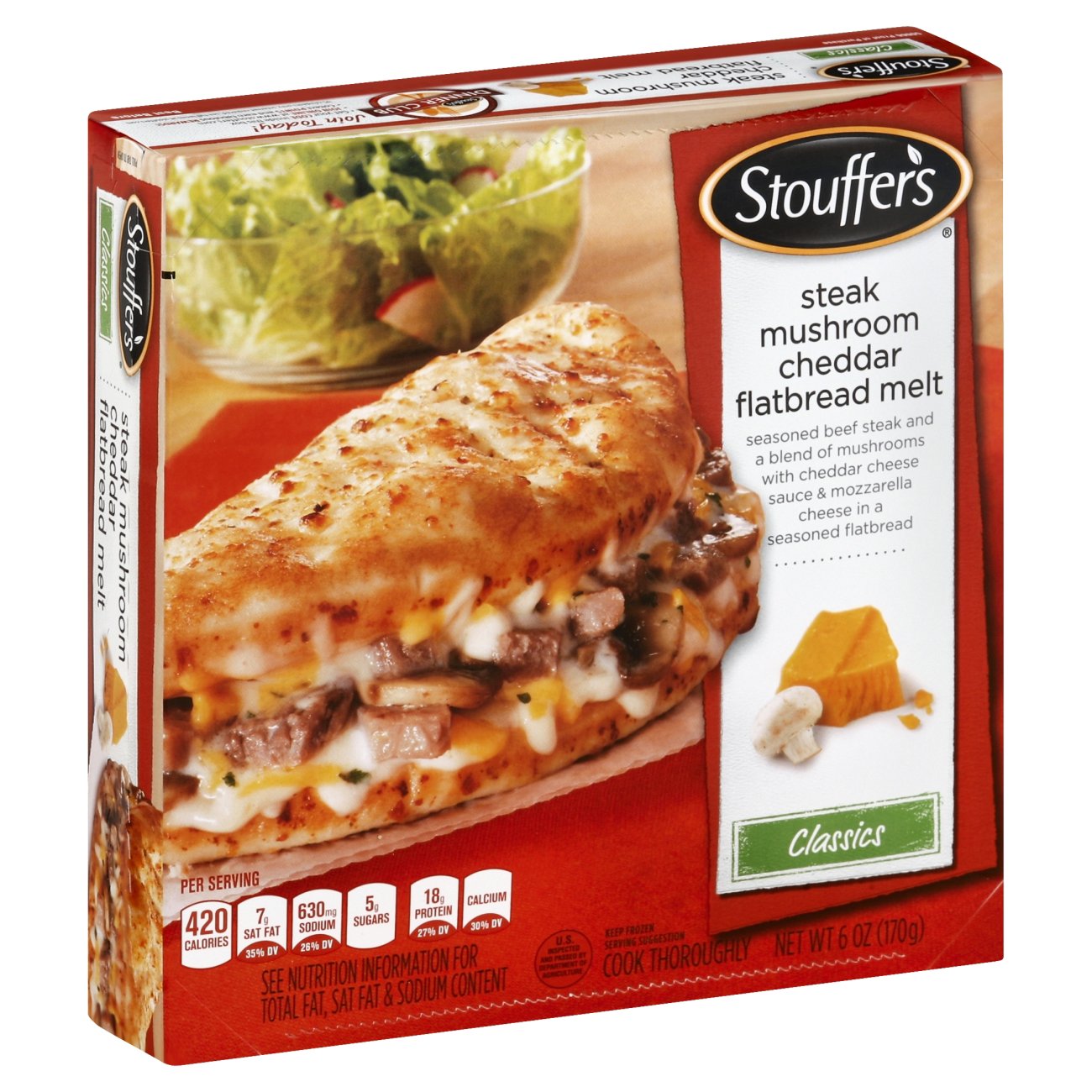 Stouffer's Corner Bistro Steak Mushroom Cheddar Flatbread Melt - Shop ...