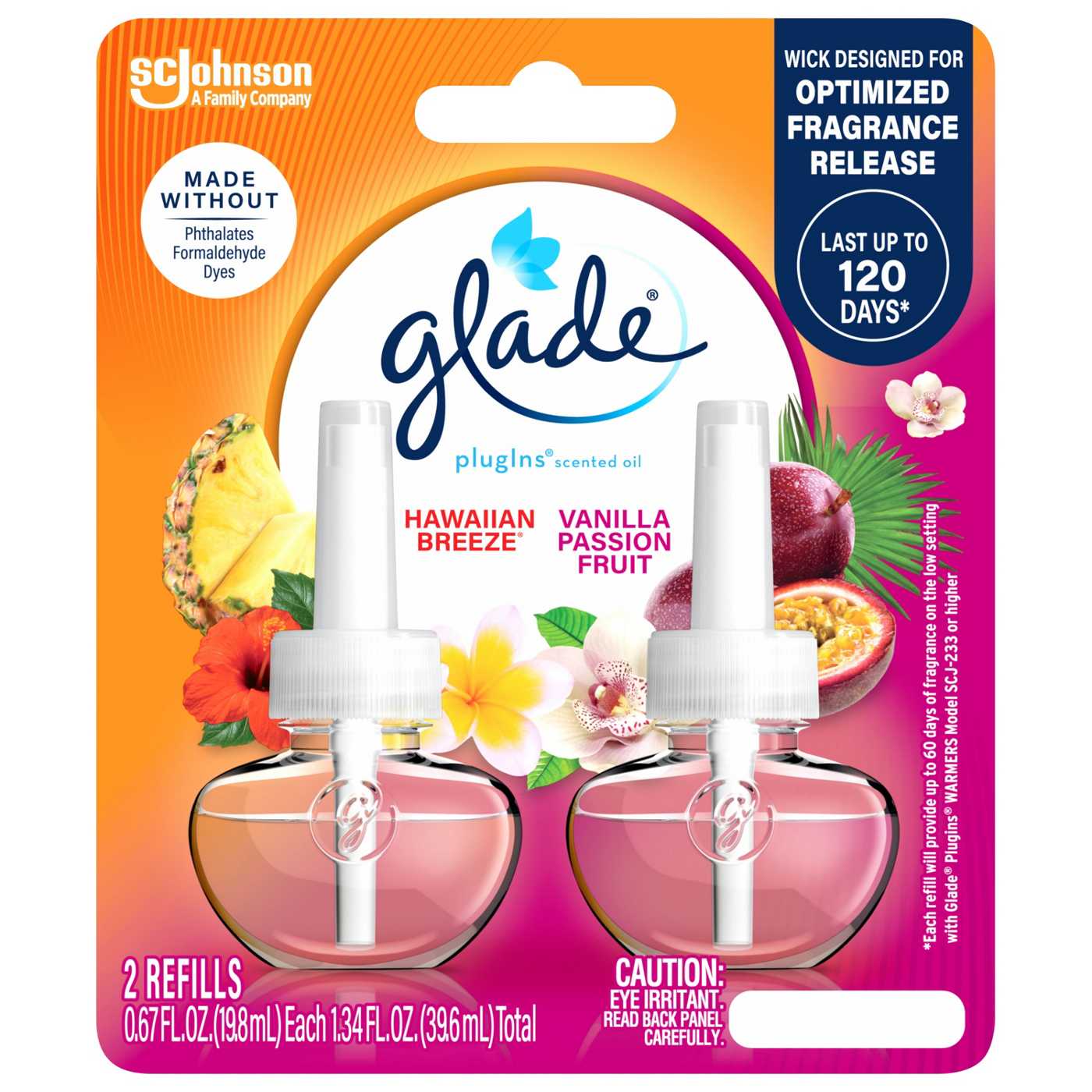Glade PlugIns Scented Oil Air Freshener Refills - Hawaiian Breeze & Vanilla Passion Fruit; image 1 of 14