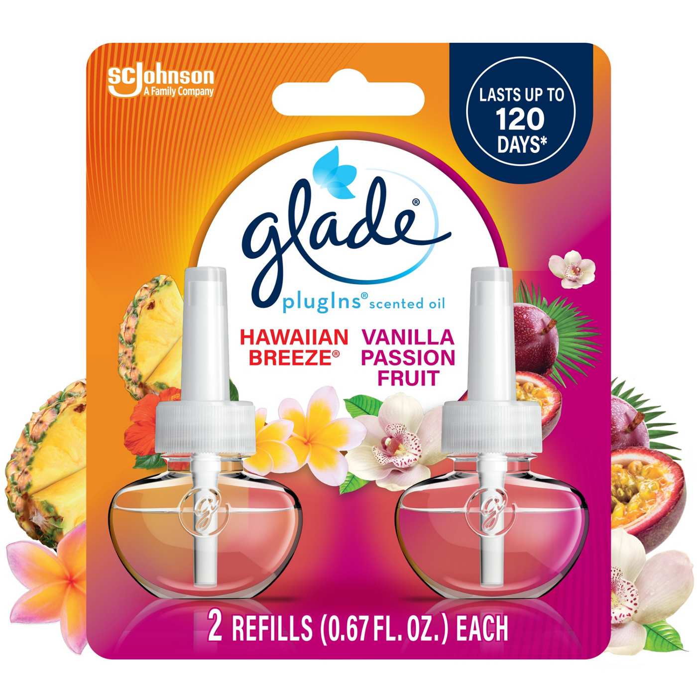 Glade PlugIns Scented Oil Air Freshener Refills - Hawaiian Breeze & Vanilla Passion Fruit; image 8 of 14