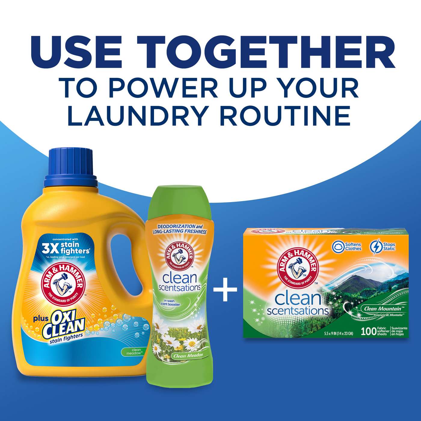 Arm & Hammer Plus OxiClean HE Liquid Laundry Detergent, 77 Loads - Clean Meadow; image 3 of 15