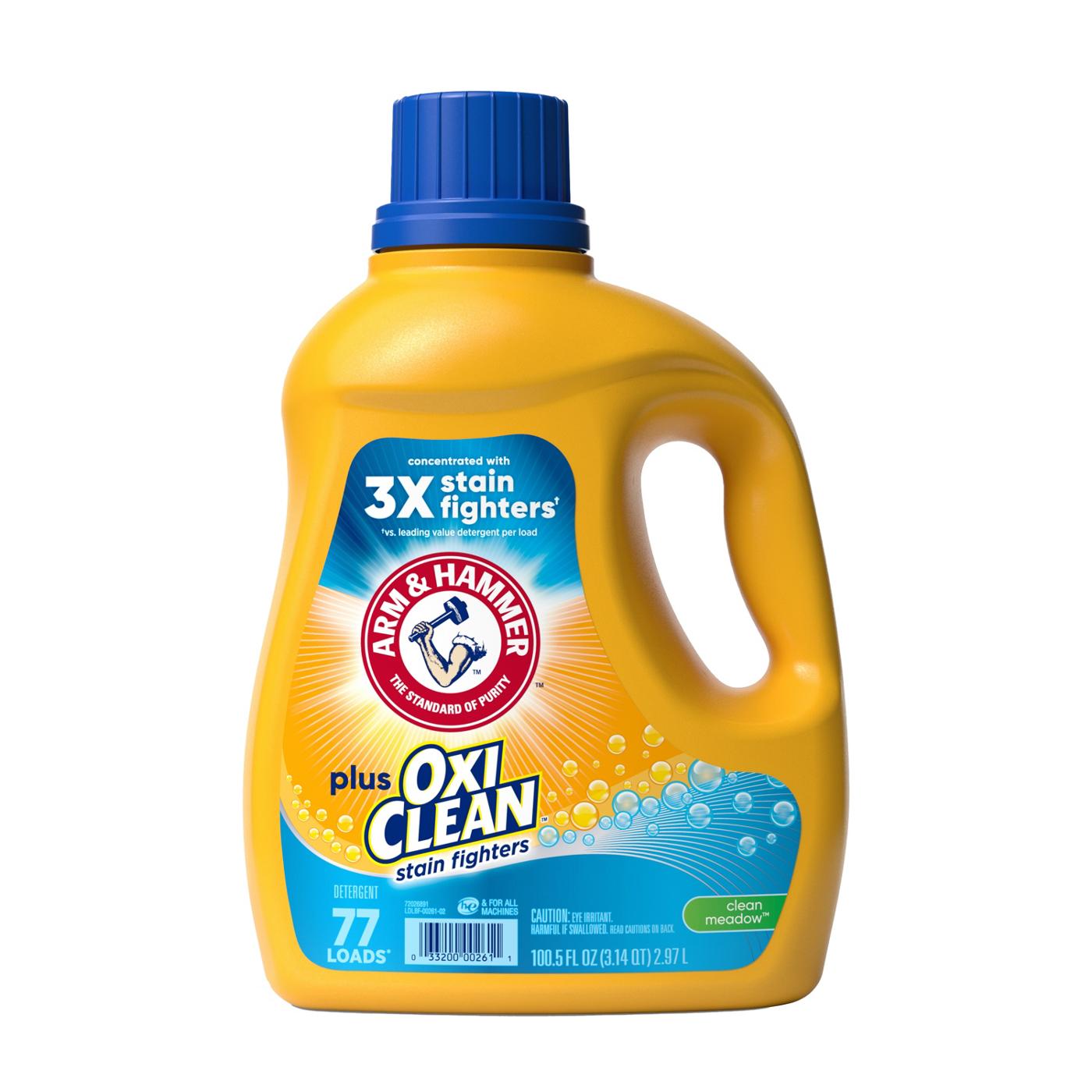 Arm & Hammer Plus OxiClean HE Liquid Laundry Detergent, 77 Loads - Clean Meadow; image 1 of 4