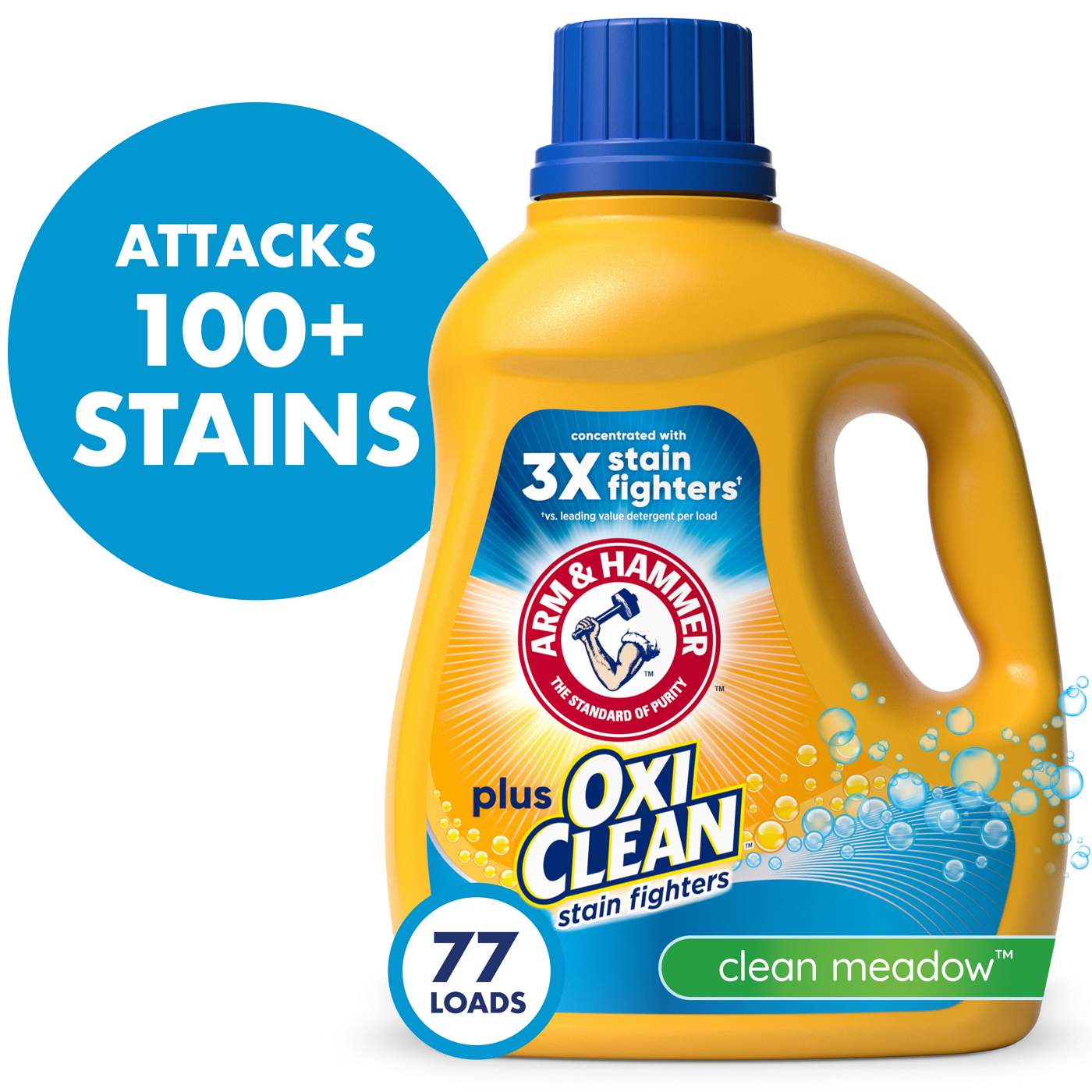 Arm & Hammer Plus OxiClean HE Liquid Laundry Detergent, 77 Loads - Clean Meadow; image 14 of 15