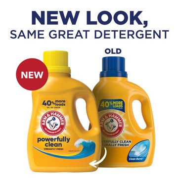 Arm & Hammer Powerfully Clean HE Liquid Laundry Detergent, 110 Loads - Clean Burst