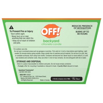 Off! Backyard Citronella Scented Candle, 18 oz