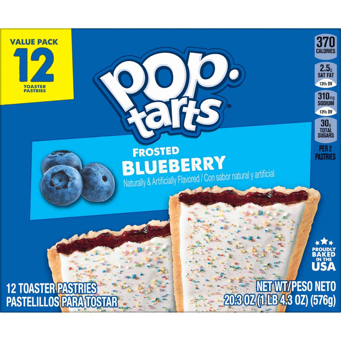 Pop-Tarts Frosted Blueberry Toaster Pastries; image 2 of 3