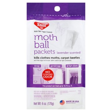 Enoz Lavender Scented Moth Ball Packets, 6 oz