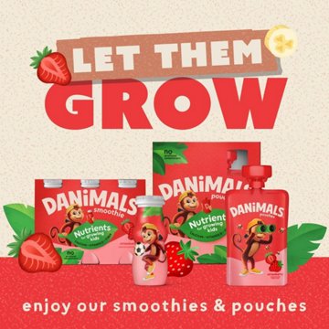 Danimals Smoothies 12 pk Bottles - Strawberry & Strawberry Kiwi
