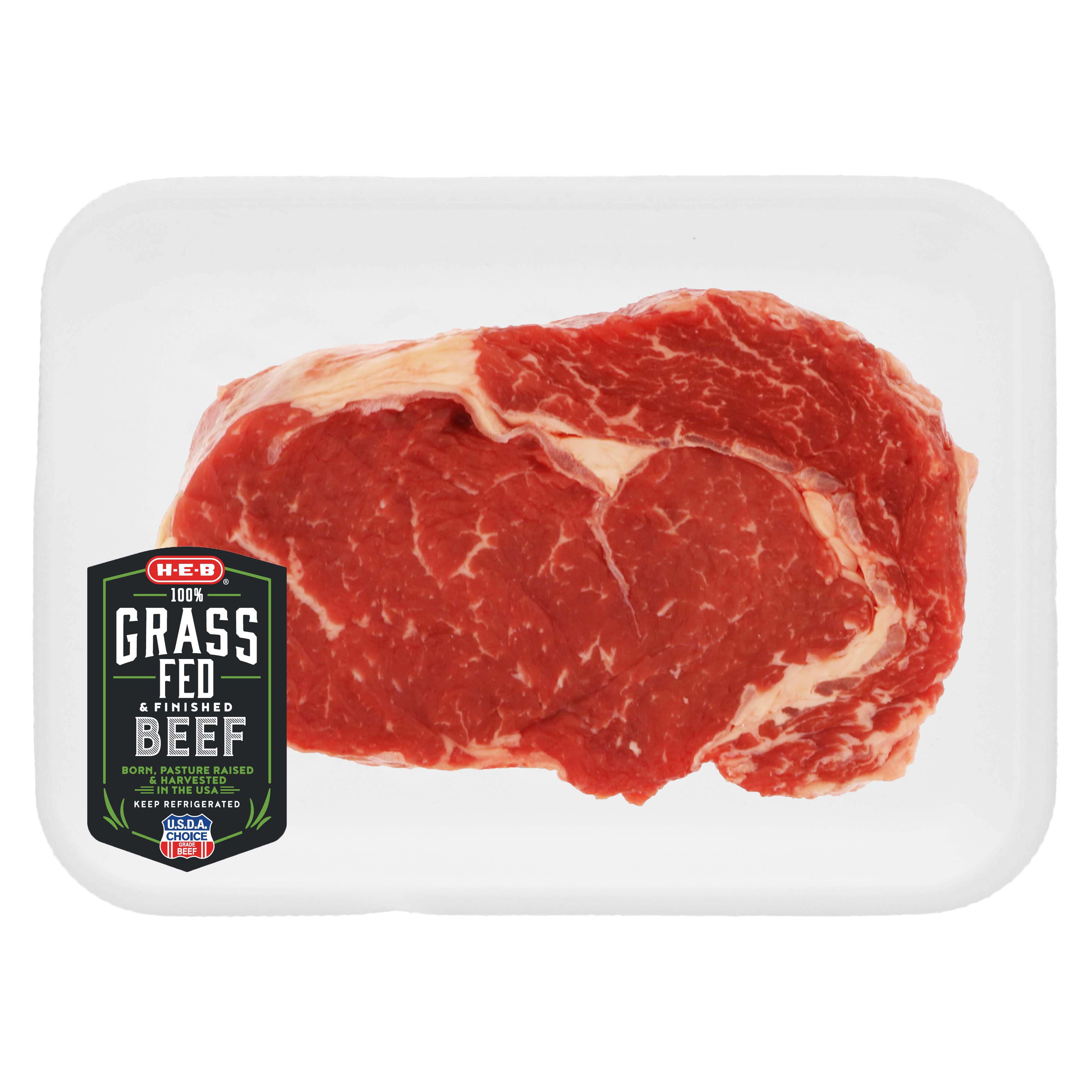 HEB Grassfed Beef Ribeye Steak Boneless Shop Beef at HEB