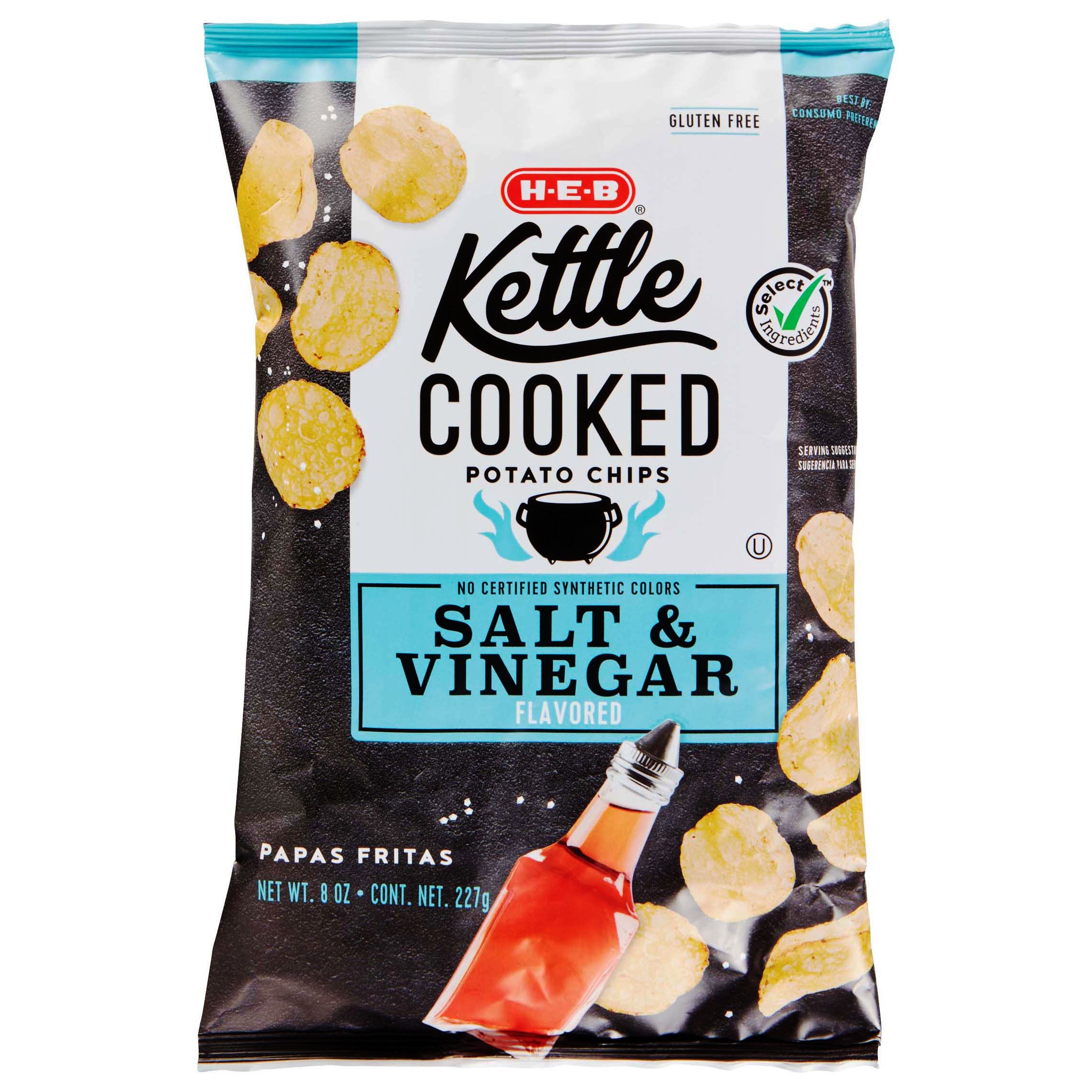 H-E-B Kettle Cooked Salt & Vinegar Potato Chips - Shop ...
