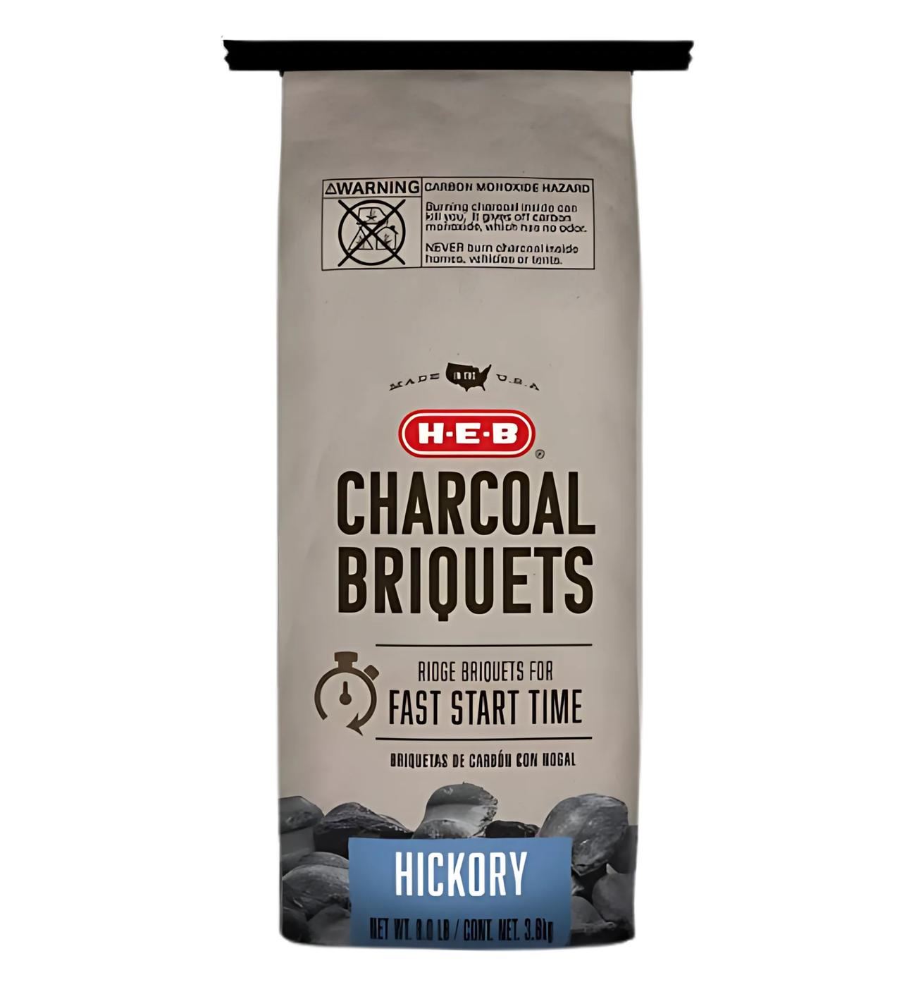 H-E-B Hickory Charcoal Briquets Shop Charcoal, wood fuel at H-E-B