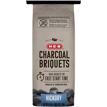 H-E-B Hickory Charcoal Briquets, 8 lb