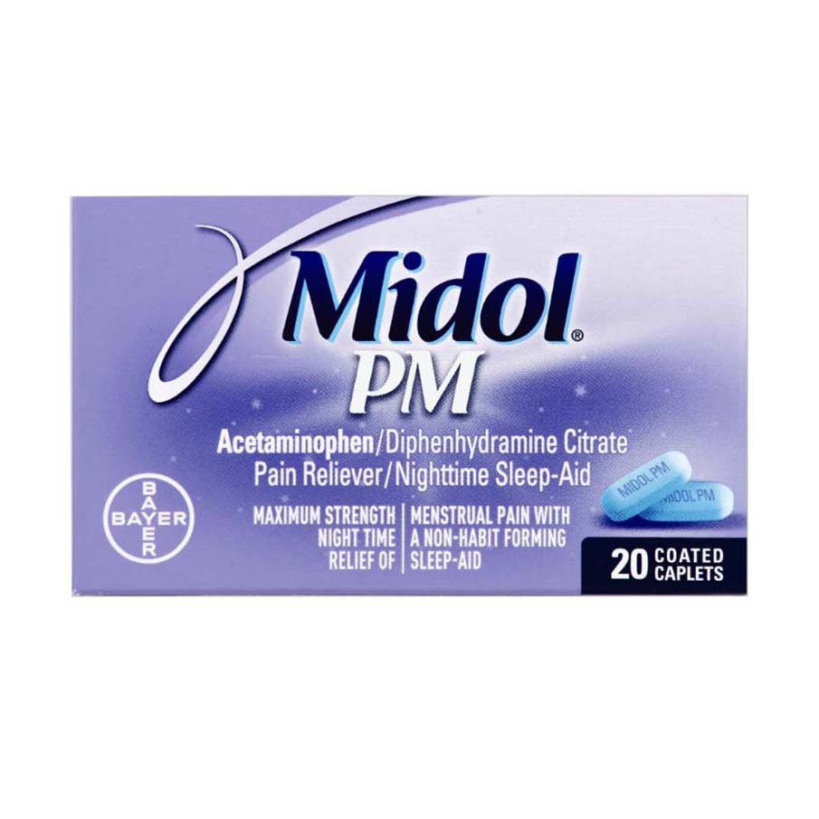 Midol PM Maximum Strength Pain Reliever/Nighttime SleepAid Coated