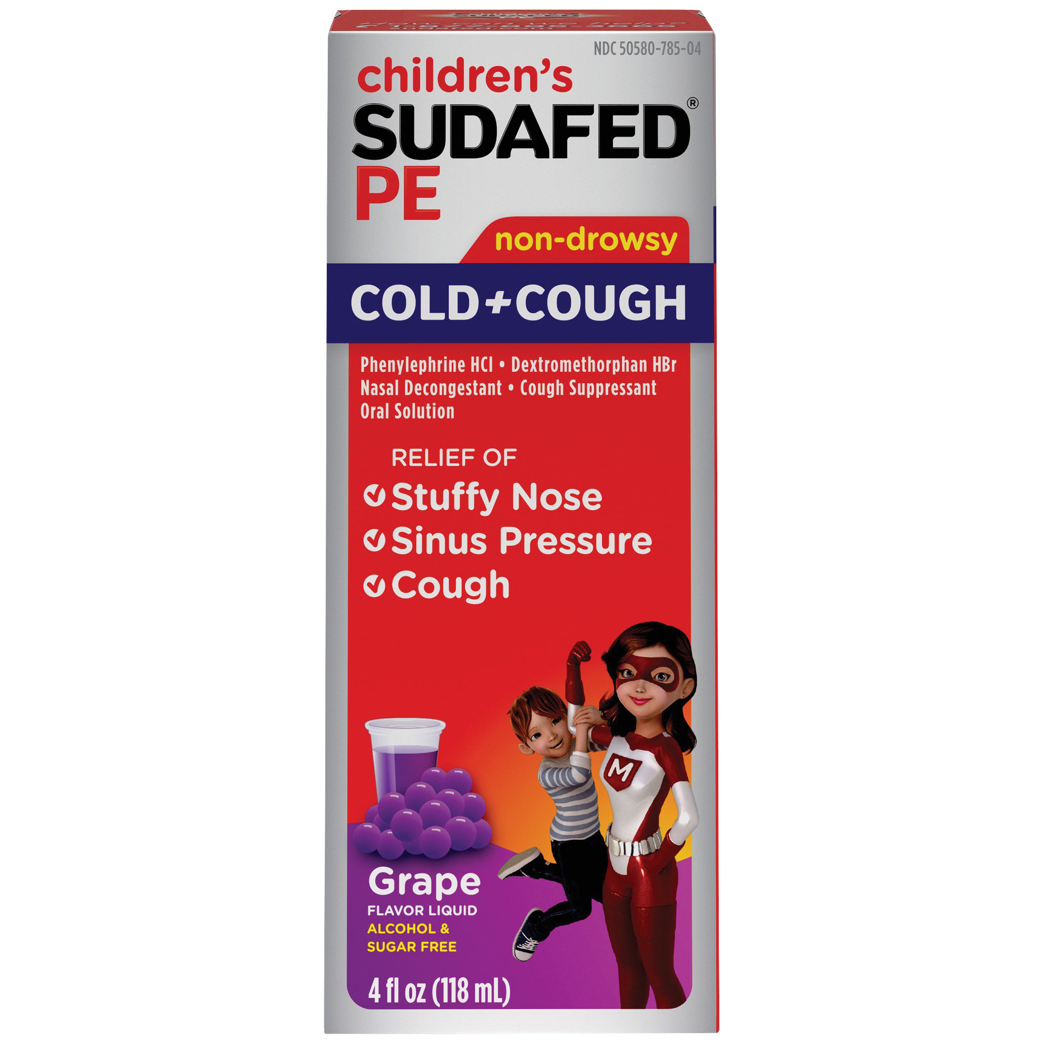 Sudafed Children's PE Cold+Cough Grape Flavor Liquid Shop Cough, Cold