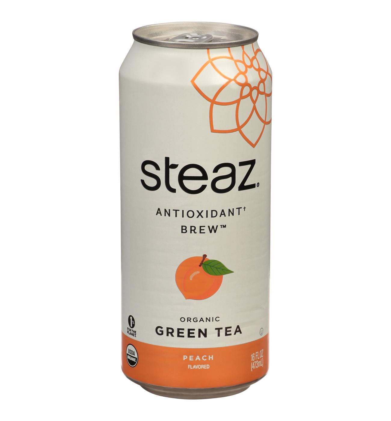 Steaz Iced Teaz 100% Natural Peach Green Tea; image 1 of 2