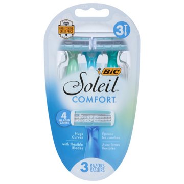 BIC Soleil Comfort 4-Blade Razors, 3 ct