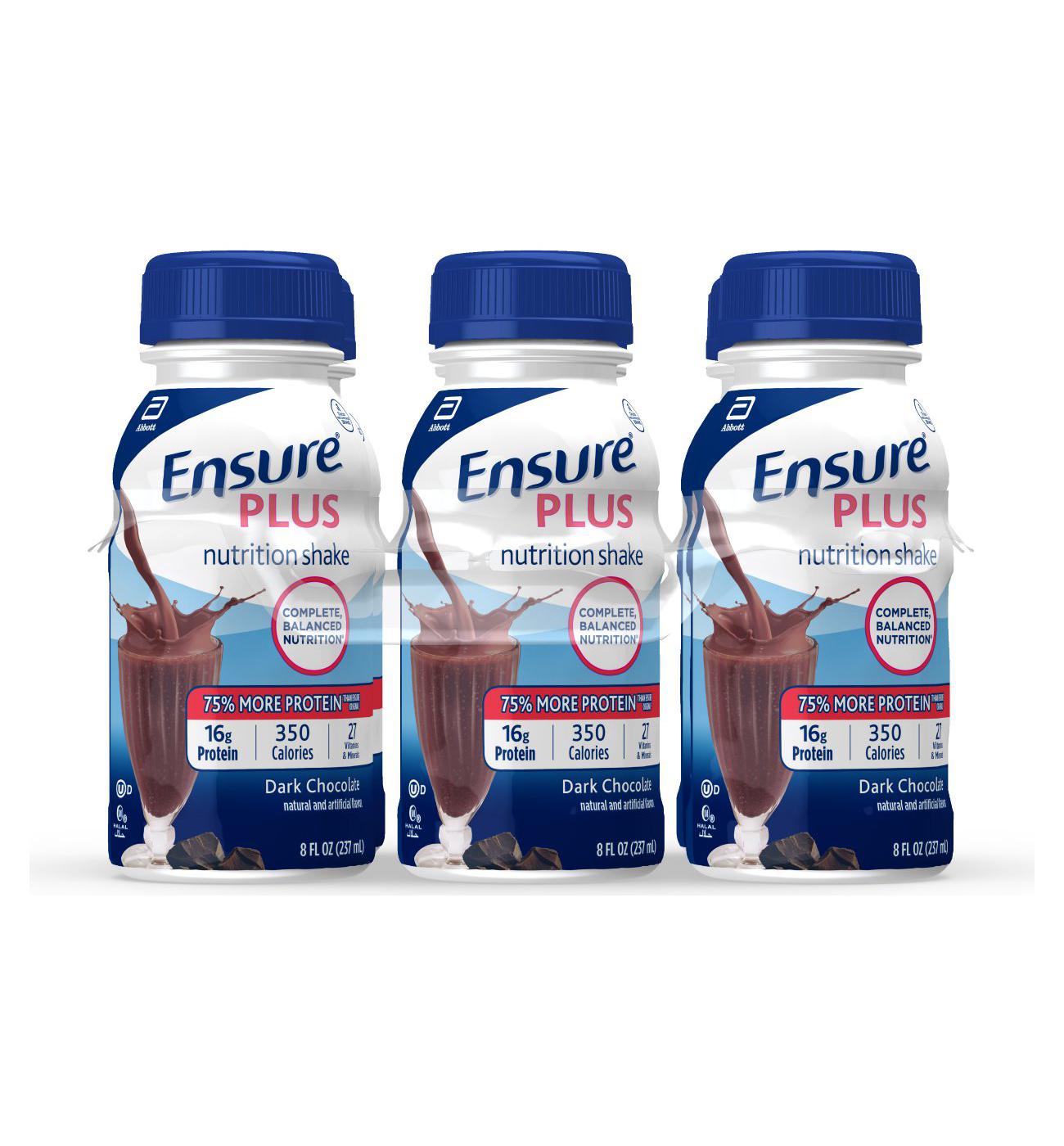 Ensure Plus Nutrition Shake Dark Chocolate Ready-to-Drink 6 pk; image 1 of 8