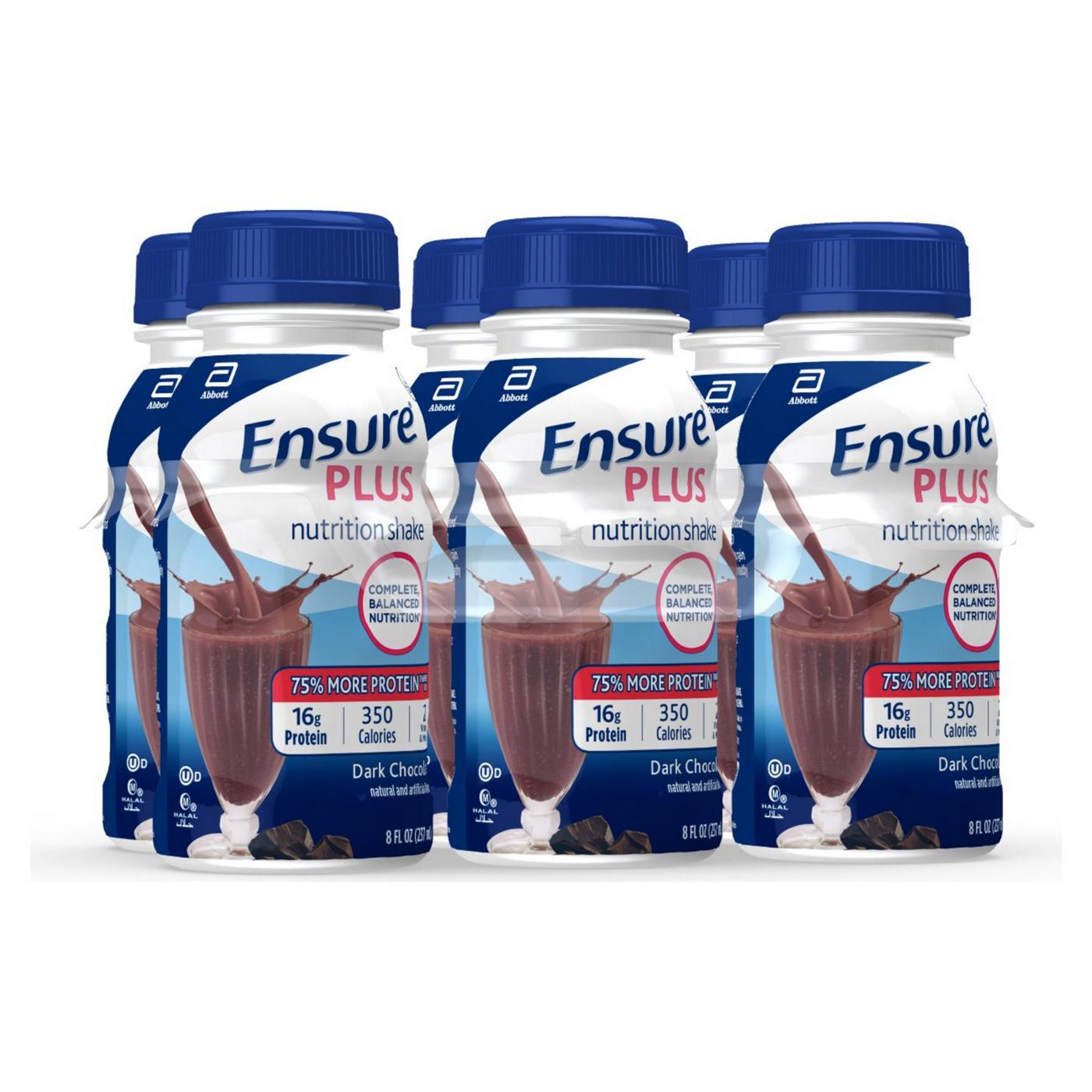 Ensure Plus Nutrition Shake Dark Chocolate Ready-to-Drink 6 pk; image 3 of 8