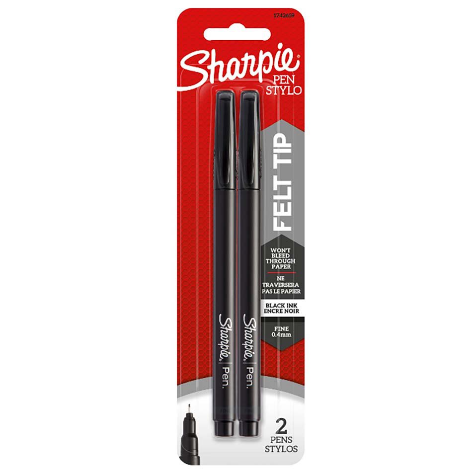Sharpie Fine Point Felt Tip Pens Black Ink Shop Markers at HEB