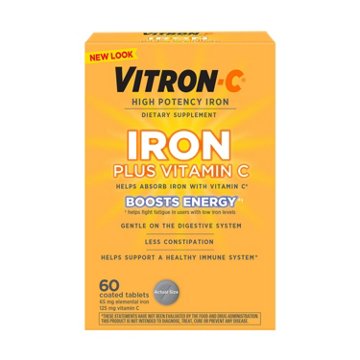 Vitron-C Iron Supplement Plus 125 mg Vitamin C, 60 ct