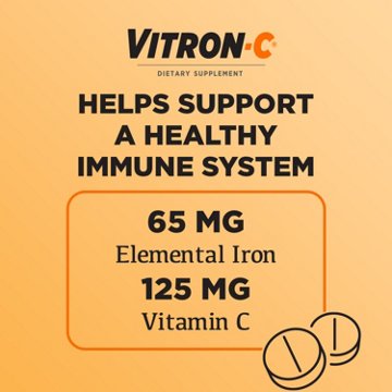Vitron-C Iron Supplement Plus 125 mg Vitamin C, 60 ct