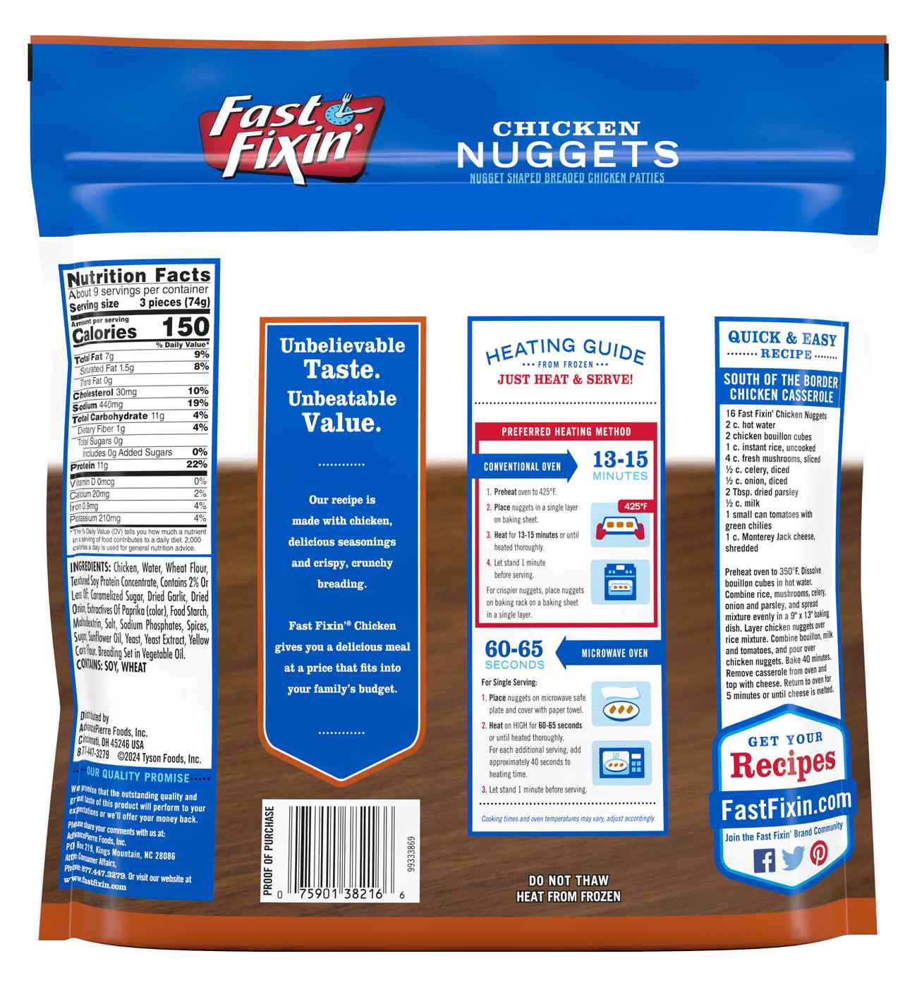 Fast Fixin' Fully Cooked Frozen Chicken Breast Nuggets; image 3 of 3