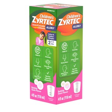 Children's Zyrtec 24Hour Children's Allergy Relief Syrup, Bubble Gum